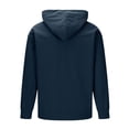 thumbnail image 4 of YueHuiYing Men's Fashionable Solid Color Long Sleeve Hooded Half-Zip Pullover Hoodie with Pockets and Drawstring for Casual Everyday Wear, 4 of 7