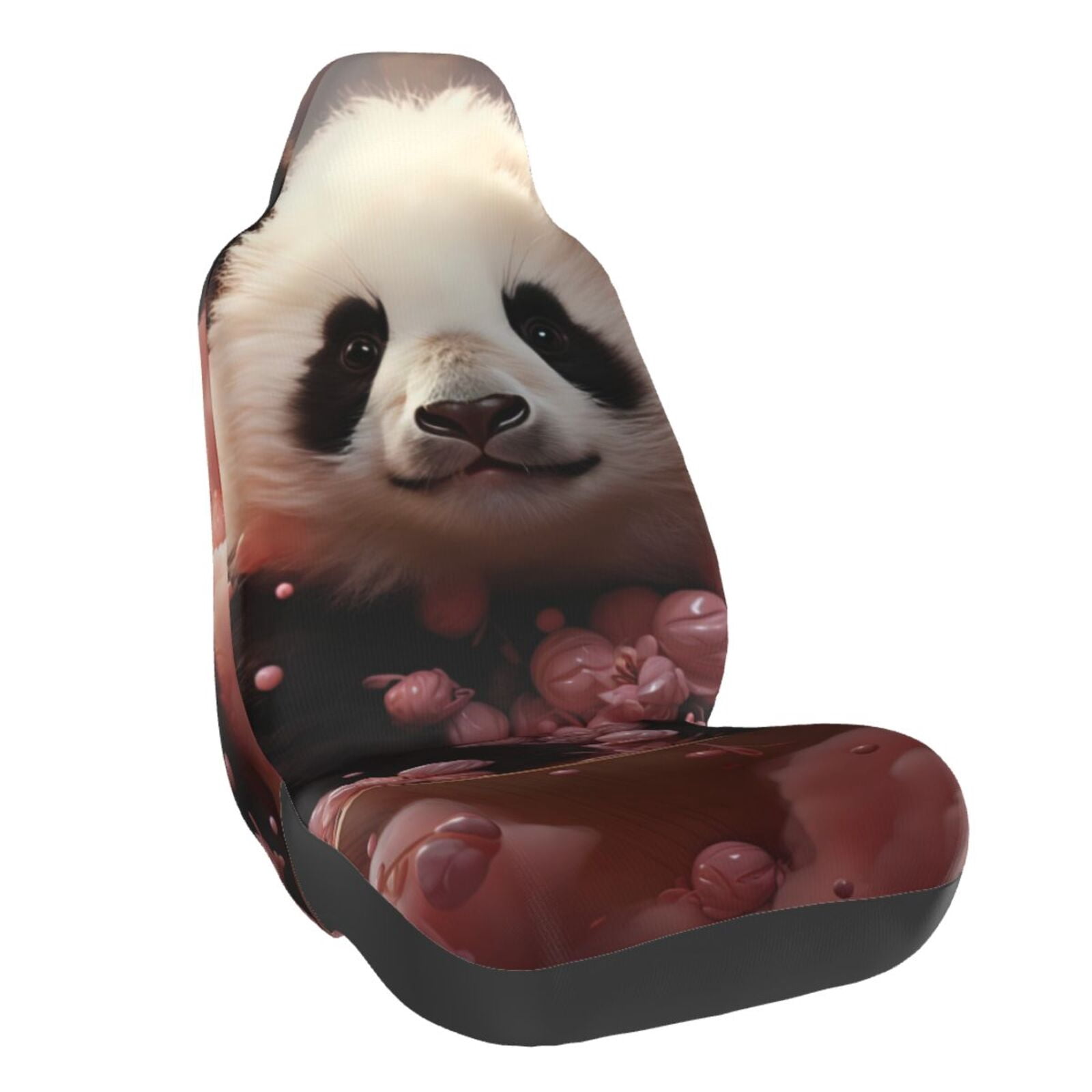 Lsque Cute Cloud Panda Pattern Car Seat Covers for Front Seats , Waterproof Seat Covers for Cars, Sporty Front Seat Covers,Car Seat Cover Protector Front Seats