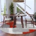 thumbnail image 3 of Red Grey Round Area Rug 7Ft Washable Circle Rugs for Dorm Laundry Room, Abstract Geometric Color Block Oil Painting Non-Slip Carpet Floor Mats Indoor Outdoor Carpet Runner Aesthetic Home Decor, 3 of 8