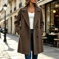 thumbnail image 7 of MaFYtyTPR Women's Thicken Wool Coat Lapel Collar Button Down Mid-Length Casual Solid Outerwear with Pockets Z-Khaki M, 7 of 7