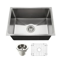 Houzer Nouvelle 23 in Stainless Steel Undermount Single Bowl Kitchen Sink with Strainer and Grid - NOS-4100-1