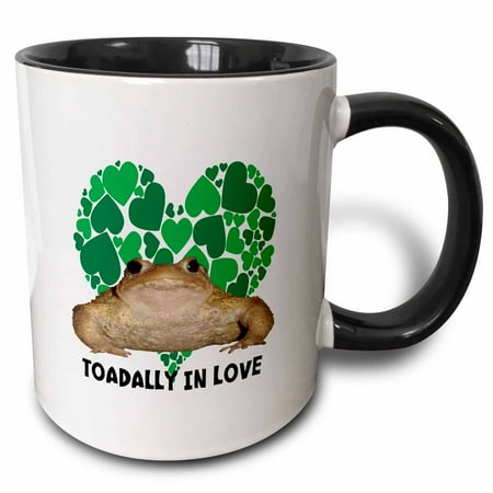 3drose Toadally in Love Frog Lover Valentine 11oz Two-tone Black Mug