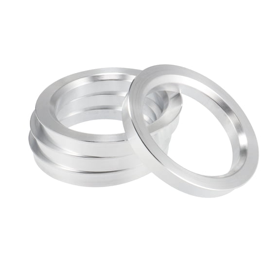 4pcs OD 72.6mm to ID 56.1mm Aluminium Alloy Car Auto Hub Centric Rings Wheel Bore Center Spacer Silver Tone