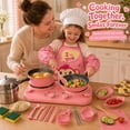 thumbnail image 5 of JoyStone 38 PCS Kids Real Cooking Set with Dual Burner Stove, Montessori Kitchen Tools with Kid-Safe Knives & Cookware, Beginner Educational Cooking Kit for Boys Girls Age 8–12, Pink, 5 of 12