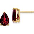 thumbnail image 1 of 14K Yellow Gold 9X6mm Pear Garnet Earrings (10 X 6) Made In India xe82ga, 1 of 5