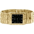 thumbnail image 4 of 10K Yellow Gold Geneve Classic Nugget Watch 25mm x 23mm Black or Champagne Dial, 4 of 11