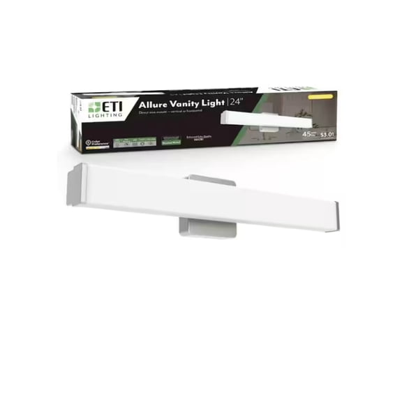 ETI 24” Allure Vanity Light Brushed Nickel with 5CCT Color Preference, C06011301A