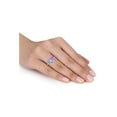 thumbnail image 4 of 3.65 Carat (Ctw) Sky-Blue Topaz and Pink Amethyst Ring in Sterling Silver for Women, 4 of 6