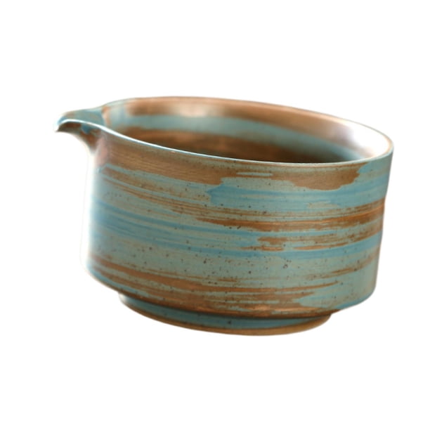 Cuenco de cerámica para matcha, cuenco para mezclar matcha, taza de té verde japonés Chawan, hecho a mano Azul
