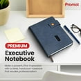 thumbnail image 2 of Promot PU Leather Notebook with Pen - A5 Lined Daily Journals for Writing - Storm Blue, 2 of 7