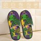 thumbnail image 2 of Fotbe Mardi Gras7 Pantuflas Peludas para Mujer con Estampado, Zapatillas de Peluche, Zapatos de Invierno para Casa, Uso Interior y Exterior-Large, 2 of 8