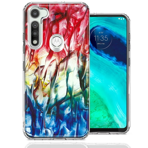 MUNDAZE For Motorola Moto G Fast Land Sea Abstract Design Double Layer Phone Case Cover