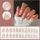 thumbnail image 4 of 24 Pieces Swirl Almond False Nails Short, Milky French Press on Short Nails, Cute Nude Stiletto False Nails with Glue for Women and Girls, Almond Fake, 4 of 4