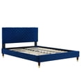 thumbnail image 4 of Modway Leah Chevron Tufted Performance Velvet Twin Platform Bed - Navy, 4 of 8