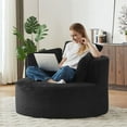 thumbnail image 3 of S-HOME Plush Comfort Corduroy Round Chair with Cushioned Backrest for Stylish Living Room Seating, 3 of 10