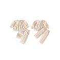 thumbnail image 2 of Cjfdfy Toddler Baby Girl Plaid Fall Outfits Lace Trim Long Sleeve Button Plaid Tops Elastic Pants Sets Soft Double Gauze Outfit Little Baby Gingham Fall Winter Outfit 0-3Y, 2 of 9