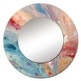 thumbnail image 2 of Designart "Luminous Liquids in Blue and Pink I" Abstract Rund Mirror For Wall Decor - Large Blue Round Print Mirror - Round Glam Mirror 23" x 23" Inch - Wall Mounted Round Large Mirror, 2 of 5