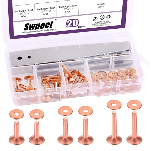 Kit de remaches y rebabas de cobre, 38 unidades, de Art Supplies Sweet
