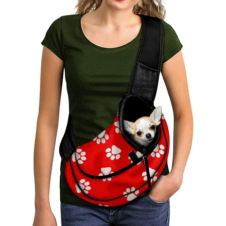 Hgudesign Leopard Animal Print Pet Carrier Sling for Small Dogs s Hands Free Pet Puppy Outdoor Travel Carrier Bag Adjustable Strap Padded Shoulder Sling Travel Tote Bag