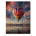 thumbnail image 3 of Designart "Horizon Beyond Orange Hot Air Balloon Adventure IV" Hot Air Balloon Print on Natural Pine Wood, 3 of 5