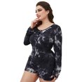 thumbnail image 3 of ebukurty Women's Plus Tie Dye Onesies Pajamas Female Long Sleeve Botton Bodysuit Soft Romper 3XL, 3 of 5