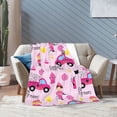 thumbnail image 6 of Girly Firefighters Cute Pink Fire Truck Throw Blanket Super Soft Warm Bed Blankets for Couch Bedroom Sofa Office Car, All Season Cozy Flannel Plush Blanket for Girls Boys Adults, 50"X40", 6 of 6