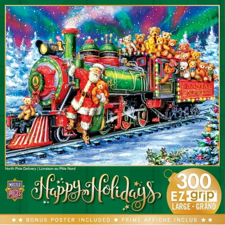 UPC: 0705988319136 | MasterPieces 300 Piece EZ Grip Christmas Puzzle – North Pole Delivery