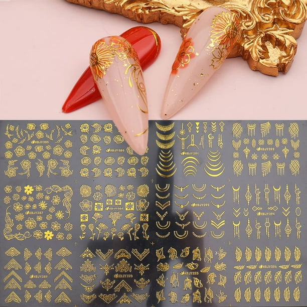 Nail art stickers gold deals
