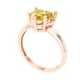 thumbnail image 2 of Solitaire Engagement Ring for Women - 2ct Yellow Moissanite in 18K Rose Gold Promise Ring, 2 of 6
