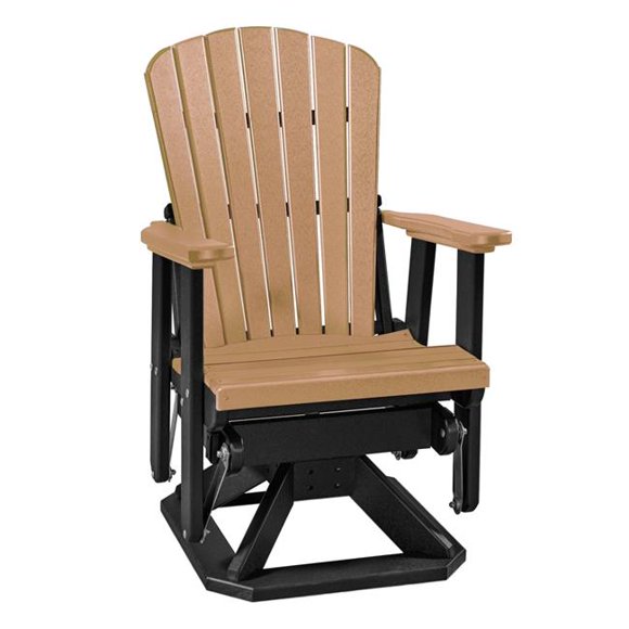 American Furniture 510CBK Os Home & Office Model Fan Back Swivel Glider Weatherwood Chair with Black Base, Tan