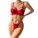 thumbnail image 1 of Gibobby Conjunto de lencería Sexy Bragas de satén para mujer, sexy, con costuras de cinta, sin espalda, lencería erótica(Rojo, M), 1 of 5