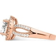 thumbnail image 5 of Sterling Silver Rose-Tone 8mm Center Cz Halo Ring (Size 8) Made In China qr6977-8, 5 of 6