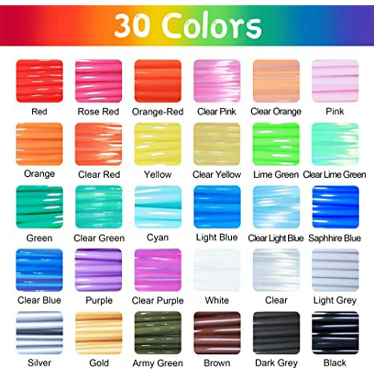30 Colors 1.75mm PLA 3D Printer/Pen Filament Refill for MYNT3D