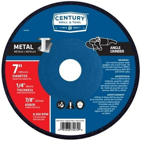 

Century Drill & Tool 75574 Metal Grinding Wheel Type 27 - 7 x 0.25 in.