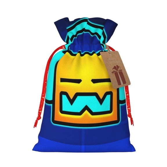 Lsque Geometry Dash for Christmas Gift Bags ,Party Gift Bag, Christmas Goody Bags for Christmas Holidays Party Favors and Presents-Medium