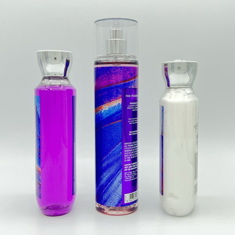Bath and Body Works Sensual Amber Body Cream, Shower Gel and Fine Fragrance Mist 3-Piece Bundle, Size: Regular, Purple