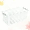 thumbnail image 4 of Monyance desktop storage basket Plastic Square Storage Basket Sundries Storage Box Desktop Organizer Container for Home Office (White)(11.42X5.31X4.92Inches), 4 of 10