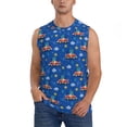 thumbnail image 2 of Lsque Dinosaur Driving Print Men's Cotton Blend Sleeveless Muscle Shirts (S-3XL)- Moisture Wicking, Odor Protection, UPF 30+,3X-Large, 2 of 8