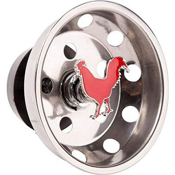 Kitchen Sink Strainer for Standard Drains - Drain Stopper With Fun Finish (Rooster)