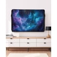 thumbnail image 3 of Outdoor TV Cover 52 to 55 Inch Weatherproof, Blue Purple Galaxy Waterproof TV Screen Protector for Outside Decor with Zipper and Pocket 52"L x 30"H , Universe Space, 3 of 7