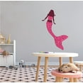 thumbnail image 2 of MERMAID - Removable Kids Nursery Bedroom Mermaid Decor Half Human Half Fish Aquatic Creature Design Vinyl Wall Decal Sticker - Home Living Room Floral Top & Fish Tail Wall Decoration 6" x 10", 2 of 3