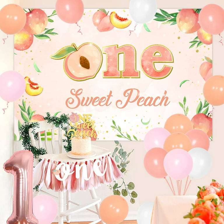 One Sweet Peach Birthday Decorations, Peach 1st Birthday