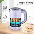 thumbnail image 3 of 0.8L Travel Kettle Electric,Portable Electric Kettle with 304 Stainless Steel,600W Fast Boil Kettle with Auto Shut-Off & Boil-Dry Protection, Double W, 3 of 5