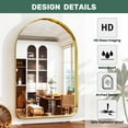 thumbnail image 4 of AnyRose 20"x30" Arched Bathroom Mirror Modern Vanity Mirror with Deep Frame – Wall-Mounted Mirror for Bathroom Bedroom,Gold, 4 of 5
