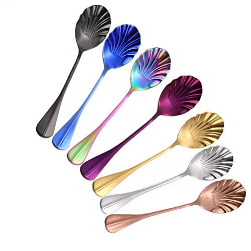 HOT Cute Stainless Steel Rainbow Spoons Colorful Dessert Tableware 