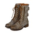 thumbnail image 5 of Nature Breeze AC20 Women Studded Spike Leatherette Zipper Lace Up Buckle Military Boot, 5 of 6