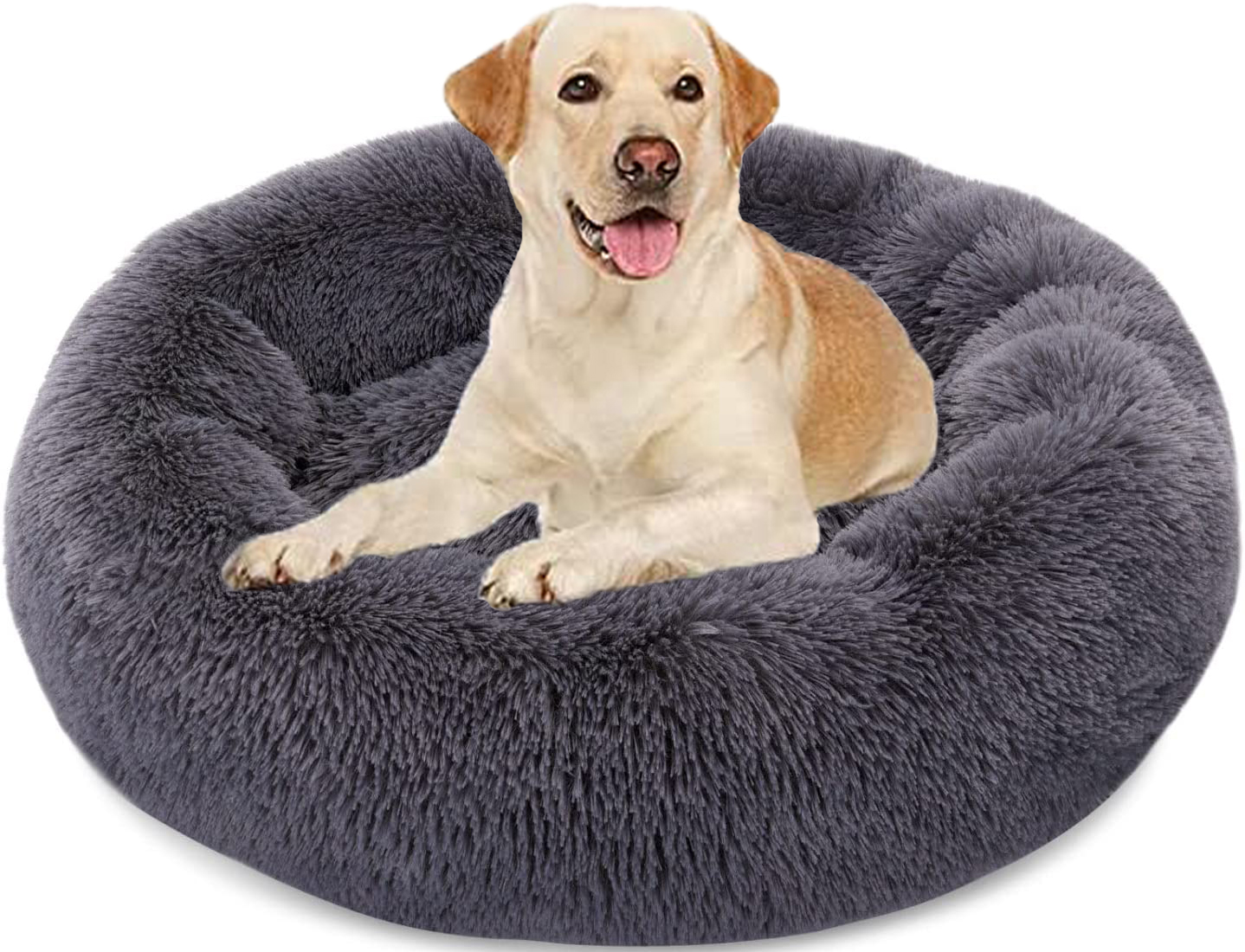 36 Inch Round Plush Pet Bed for Dogs & Cats, Fluffy Soft Warm Calming