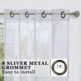 thumbnail image 2 of 2 Piece White Window Sheer Curtains Grommet Panels 54" X 84" Total 108" X 84" Inch Length for Bedroom/Living Room, 2 of 2