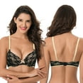 thumbnail image 4 of Curve Muse Women's Plus Size Perfect Shape Add 1 Cup Push Up Underwire Lace Bras-2Pk-Brown,Black-36B, 4 of 7
