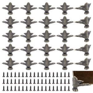52 Pcs Alloy Box Jambes avec 104 Pcs Vis Vintage Boîte à outils Feets Retro Design Boîte décorative Jambes pour caisses en bois Boîtes à bijoux Boîtes Cadeaux Boîtes Ã outils Cabinets
